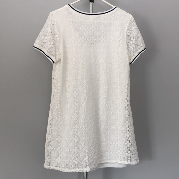 Inspired Hearts Off White Lace Overlay T Shirt Dress Sz L - Picture 2 of 8